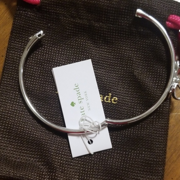 Kate Spade Silver "Love Notes" Hinged Bracelet - Picture 3 of 4